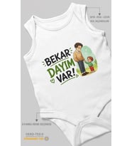 Bekar Dayım Var Sıfır Kol Bebek Zıbını %100 Pamuk