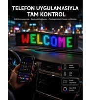 Matrix Led Cama Yapışan Telefon Kontrollü Panel Dijital Ekran Kumandalı