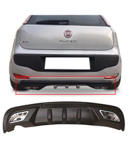 Fiat Punto Evo Difüzör Difizör Siyah + Kare Egzoz Görünüm C Tip