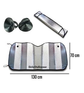 Otomobil Ön cam güneşlik 130cm*70cm nikel balonlu standart boy