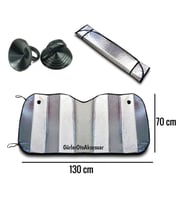 Otomobil Ön cam güneşlik 130cm*70cm nikel balonlu standart boy (Krom)