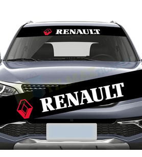 Renault Logo Ön Arka Cam Güneşlik Oto Sticker Yapıştırma Etiket ( 130 x 20 Cm Ölçü )
