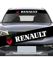 Renault Logo Ön Arka Cam Güneşlik Oto Sticker Yapıştırma Etiket ( 130 x 20 Cm Ölçü )