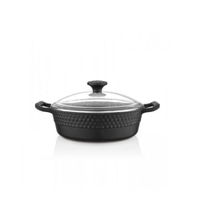 Esonez FRR KT026 Granit Siyah Kısa Tencere 26 cm