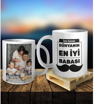 Kişiye Özel Fotoğraflı İsimli ve Mesajlı Kupa Palet Bardak Altlığı Hediyeli Kupa Bardak oh844