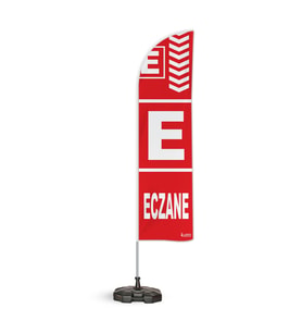 Eczane Temalı Yelken Bayrak Takımı Kırmızı 1 adet