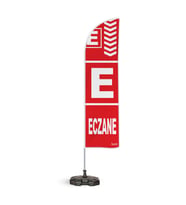 Eczane Temalı Yelken Bayrak Takımı Kırmızı 1 adet