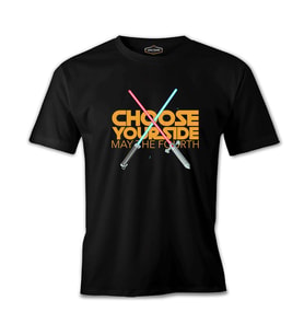 May the Fourth Chose Your Side Siyah Erkek Tshirt