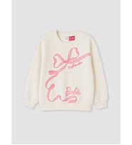 LCW Kids Ekru Barbie Baskılı Kız Çocuk Kalın Sweatshirt
