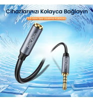 3.5mm TRSS Aux Kulaklık Mikrofon Ses Uzatma Kablosu 2 Metre