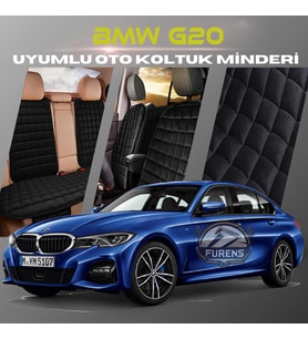 Bmw G20 Siyah Renk Tay Tüyü Cepli & Terletmez Sırtlı Oto Koltuk Minder Seti - Koltuk Koruma Kılıfı (ÖN & ARKA TAM SET)