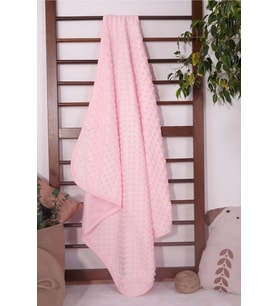 Pembe Nohutlu Welsoft Kumaştan Bebek Battaniyesi
