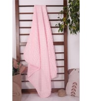 Pembe Nohutlu Welsoft Kumaştan Bebek Battaniyesi
