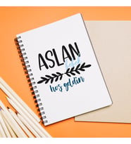 Hoş Geldin Bebek Tasarımlı Defter Kişiye Özel