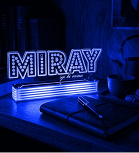 KİŞİYE ÖZEL İSİM YAZILI LED LAMBA, 3D İSİM LAMBASI (Mavi)