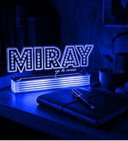 KİŞİYE ÖZEL İSİM YAZILI LED LAMBA, 3D İSİM LAMBASI (Mavi)