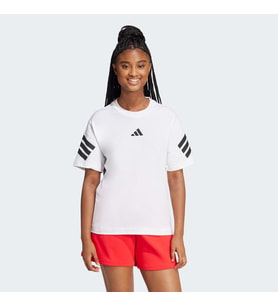 adidas JE0238 W FI 3S TEE Kadın T-Shirt (Beyaz)