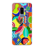 PrintiFy Samsung Galaxy S9 Plus ile Uyumlu 1mm Slim Fit Retro Colors 6 Baskılı Şeffaf  Kılıf