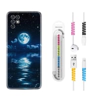 INFINIX Note 11 Pro Note 10 Hot 9 Play Kılıf Kablo Koruma Spiral Silikon Night Moon 1133