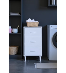 Eliusta Seçer 3 Çekmeceli 50 cm Banyo ve Mutfak Dolabı Beyaz 50x75x32,5 cm Çok Amaçlı Organizer Dolap