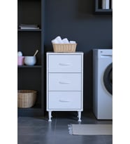 Eliusta Seçer 3 Çekmeceli 50 cm Banyo ve Mutfak Dolabı Beyaz 50x75x32,5 cm Çok Amaçlı Organizer Dolap