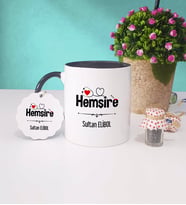 Hemşire Kupa Bardak Siyah ve Anahtarlık