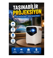 Taşınabilir Android Wifi Destekli 4K Multimedia Projeksiyon Cihazı 64GB HD Ev Ofis Kullanımı