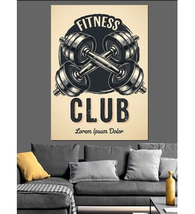 Fitness Kulübü Spor Ağırlık Dekoratif Kanvas - Mdf Ahşap Tablo