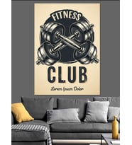 Fitness Kulübü Spor Ağırlık Dekoratif Kanvas - Mdf Ahşap Tablo