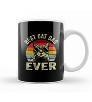 Best Cat Dad Ever Cat Dad Father Vintage Gift Kupa Bardak Porselen
