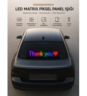 Led Matrix Piksel Panel Işığı Usb Uygulama Kontrollü Kaydırmalı Yazı Ekranı