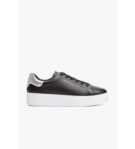 Tommy Hilfiger Kadın Klasik Platformlu Kort Tarzı Siyah Sneaker FW0FW08756BDS
