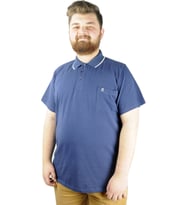 Mode XL Büyük Beden T shirt Polo Likralı Süprem Cepli 21558 Indigo