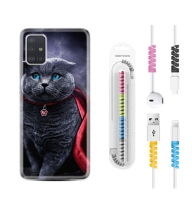 Samsung a71 A72 A73 A7 A9 2018 C7 C9 Kılıf Kablo Koruma Spiral Silikon Super Cat 1666