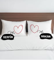 BK Gift Kişiye Özel Sevgili Tasarımlı Pamuklu Yastık Kılıfı ve Göz Bandı Çift Uyku Seti-10, Tasarım Ev Tekstili, Uyku Bandı, Ev Hediyesi