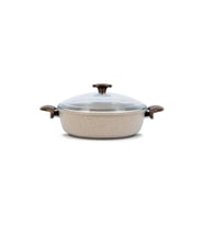 Thermoad 28 Cm Granit Döküm Basık Karnıyarık&Pilav Tenceresi Vizon (VIZON-KAHVE)