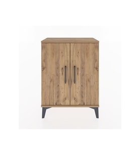 Arges Komodin 2 Raflı 2 Kapaklı 60x30x80 Çam-Çam