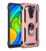 Durukar® Redmi Note 9 Kılıf Sofya Yüzüklü Silikon Kapak - Rose