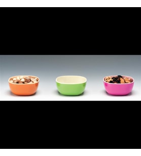 RENKLİ OVAL BAMBU ÇEREZLİK-PEMBE-ORANJ-YEŞİL