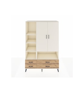 Hyperion Dolap 8 Raflı 4 Çekmeceli 2 Kapaklı 132x44x195 Aytaşı-Aytaşı/Çam