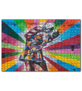Cakapuzzle Öpüşen Denizci ve Sevgilisi Duvar Boyama Puzzle Yapboz MDF (Ahşap) (120 Parça)