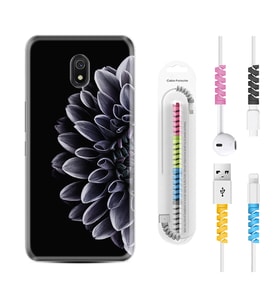 Xiaomi Redmi 8A 8 Pro 9C 9T 10C 11T Pro Kılıf Kablo Koruma Spiral Silikon Çiçekler 1639