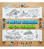 Çocuklar İçin Eğitici 4 Metre Dev Aktivite Rulosu Gemiler 45 Cm Genişliğinde