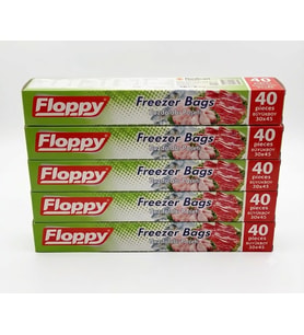 ŞeyliŞeyler - Floppy Büyük Boy Buzdolabı Poşeti 40x50 cm Kilitsiz - 5 Paket (200 Adet)