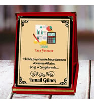 SMMM Baskılı Plaket (1. Tasarım)  Kişiye Özel (Kırmızı)