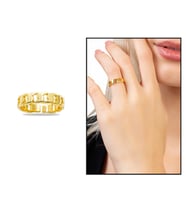 Gurmet Tasarım Gold Renk Free Size 925 Ayar Gümüş Kadın Yüzük (Çok Renkli)