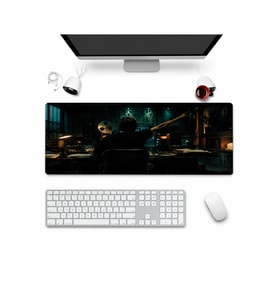 SonicTouch Klavye Mousepad 32x70cm Dikişsiz Pürüzsüz Sıvı Geçirmez Kaymaz Taban Perde Arkası