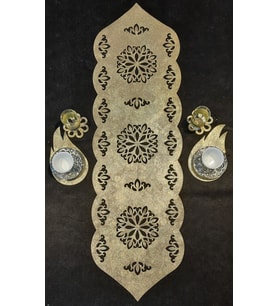 RUNNER MASA ÖRTÜSÜ, 5 PARÇA (ESKİTME SOFT GOLD/ANTRASİT GRİ) (Gold)