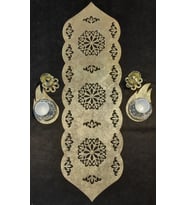 RUNNER MASA ÖRTÜSÜ, 5 PARÇA (ESKİTME SOFT GOLD/ANTRASİT GRİ) (Gold)