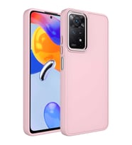 Xiaomi Redmi Note 11S Global Uyumlu Kılıf Metal Çerçeve ve Buton Tasarımlı Silikon Zore Luna Kapak
